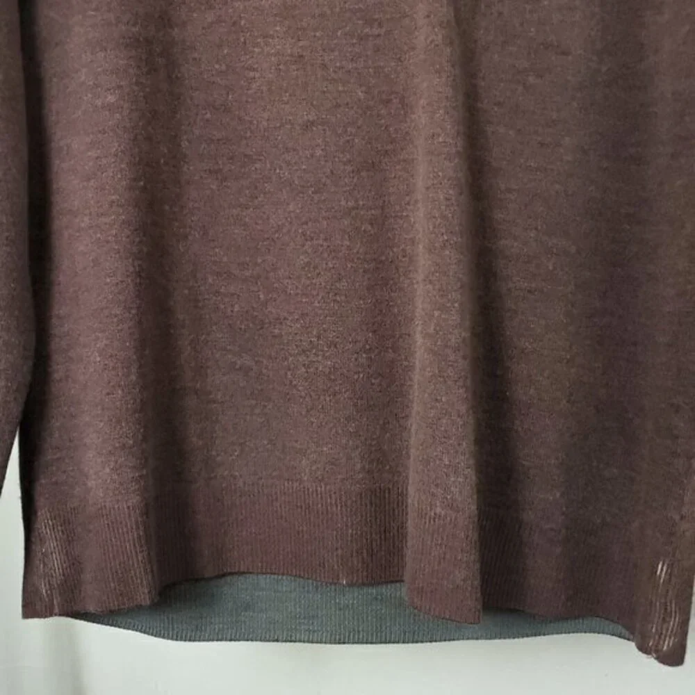 Men's 7 For All Mankind 100% Wool Distressed/Burnout Effect Fine Knit Sweater S